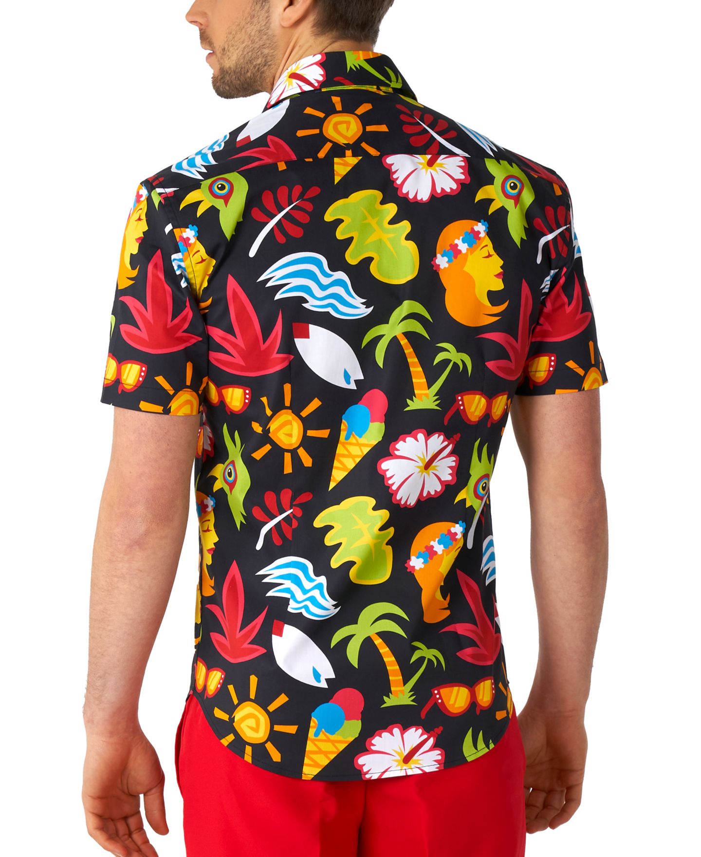 Мужская рубашка OppoSuits Shirt Short Sleeve Tropical Thunder, цвет: Чёрный — фото 2