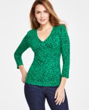 Macys womens green tops online