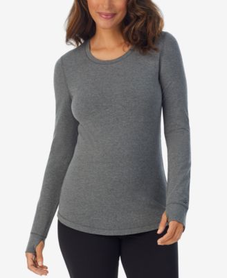 Cuddl Duds - Petite Scoop-Neck Thumbhole Top