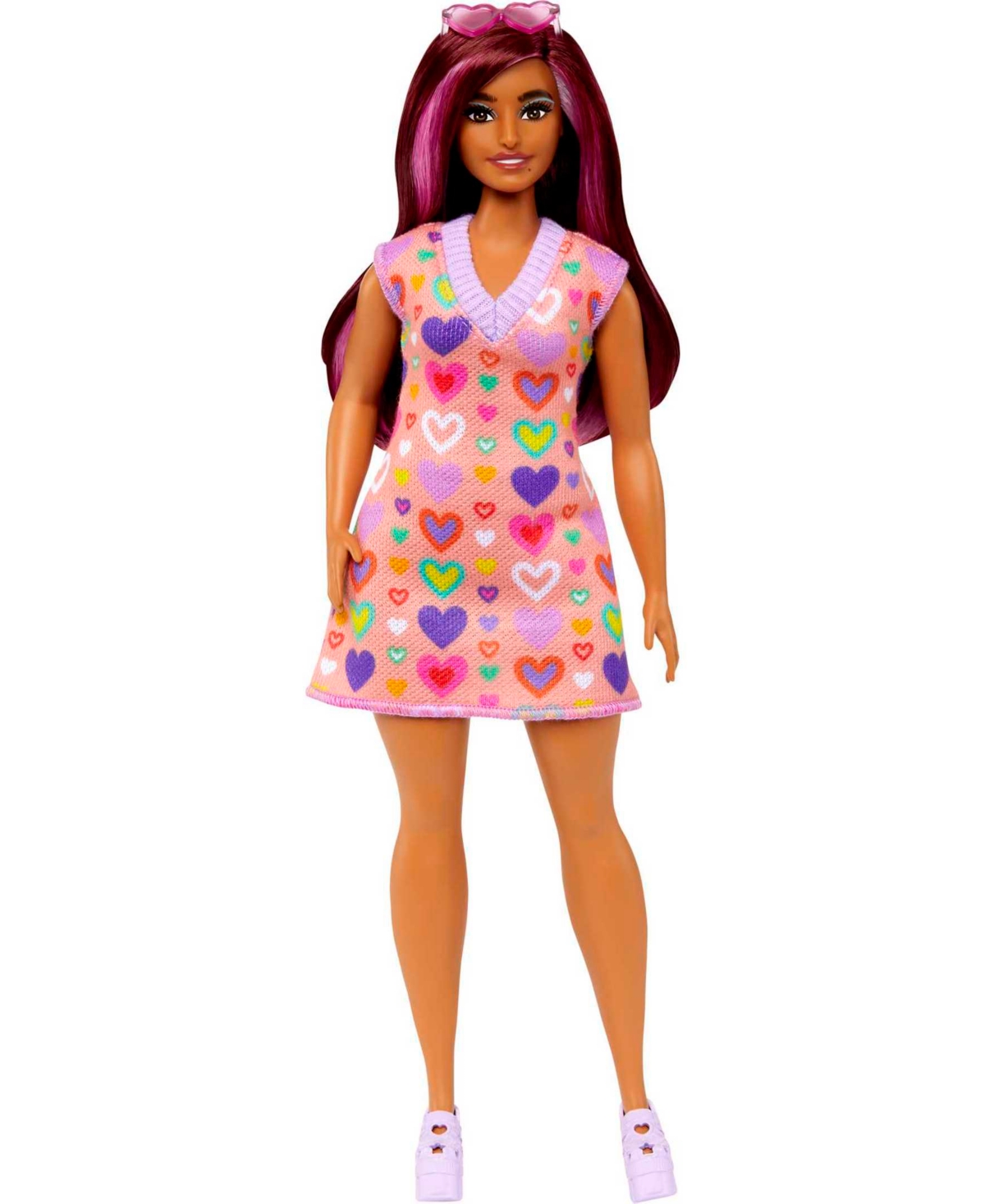 Shop Barbie Fashionistas Doll 207 With Pink-streaked Hair And Heart Dress In Multi-color