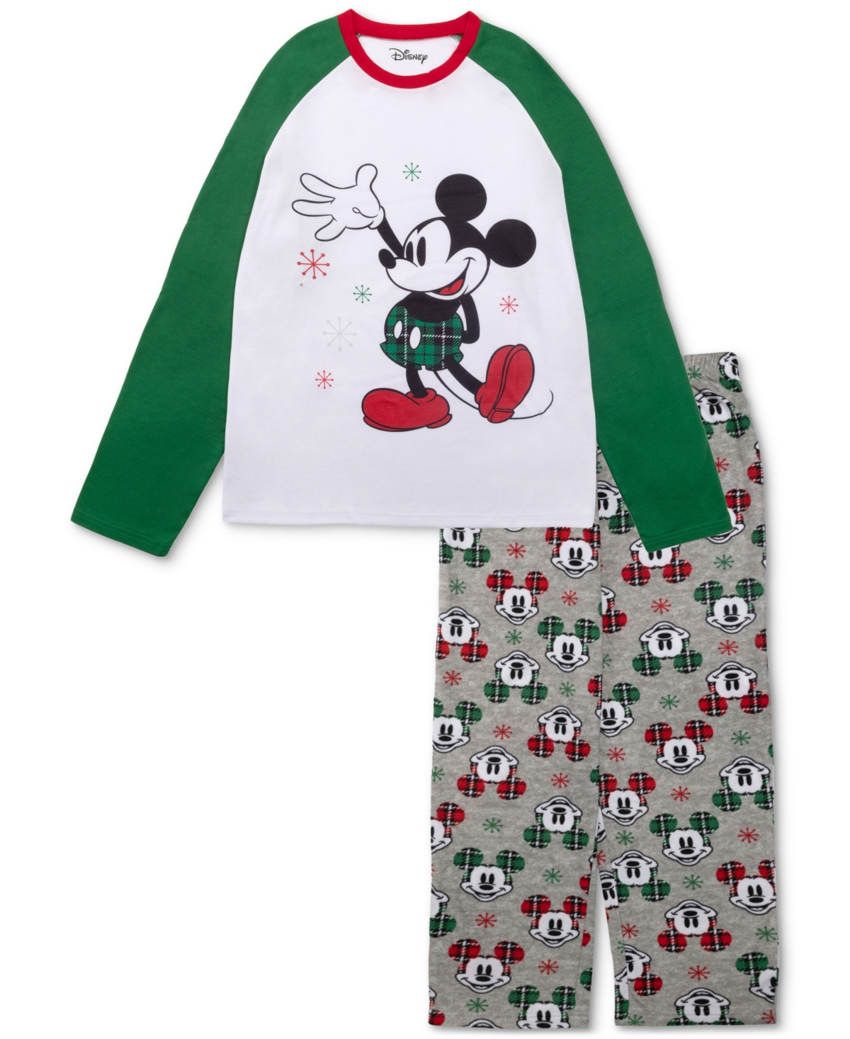 Briefly Stated Matching Women's Mickey Mouse Pajamas Set In Green