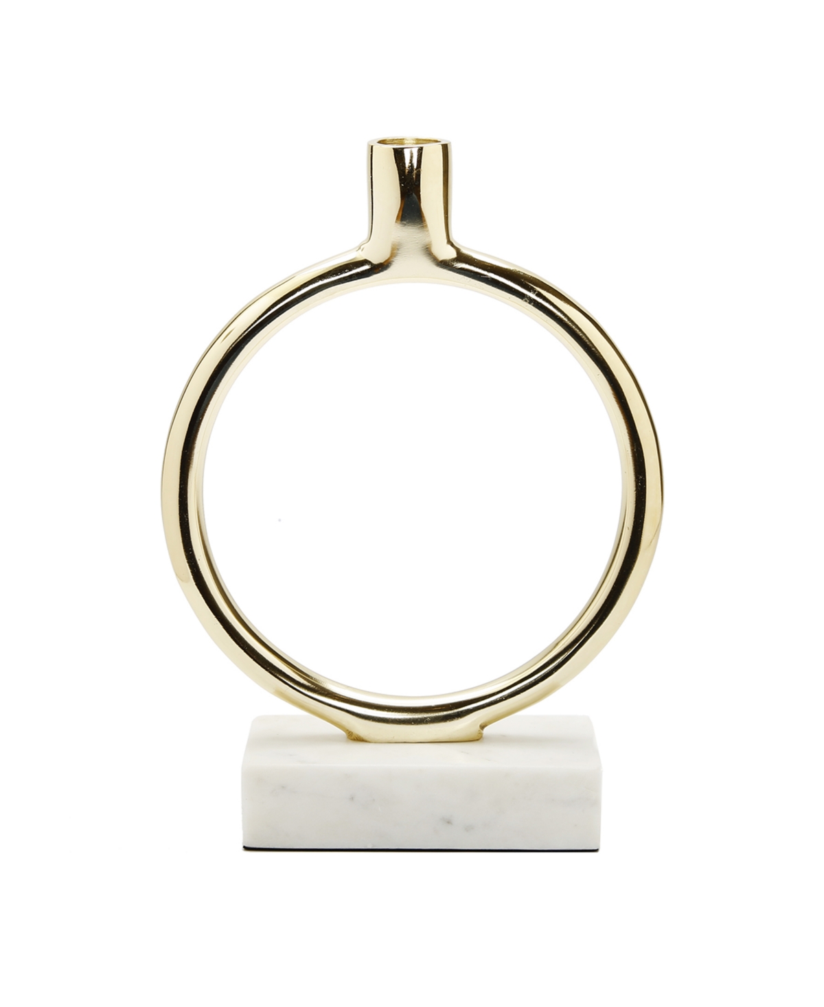 CLASSIC TOUCH CIRCULAR TAPER CANDLE HOLDER ON MARBLE BASE, 9.75" H 