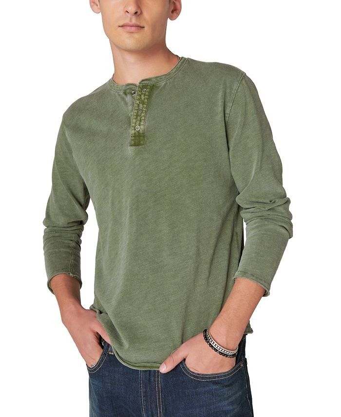 Lucky Brand Mens Short Sleeve Linen Henley Shirt : : Clothing,  Shoes & Accessories