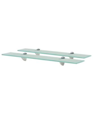Floating Shelves 2 pcs Glass 2.6"x3.9" 0.3"