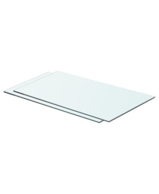 Shelves 2 pcs Panel Glass Clear 23.6"x11.8"