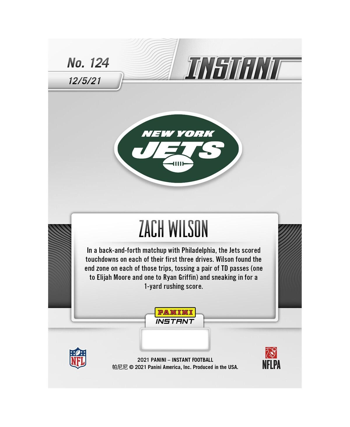 Shop Panini America Zach Wilson New York Jets Parallel  Instant Nfl Week 13 Wilson Totals Three Touchdowns In Multi
