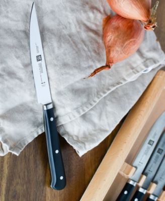 J.A. Henckels Porterhouse 4-Pc. Steak Knife Set with Beechwood Box 