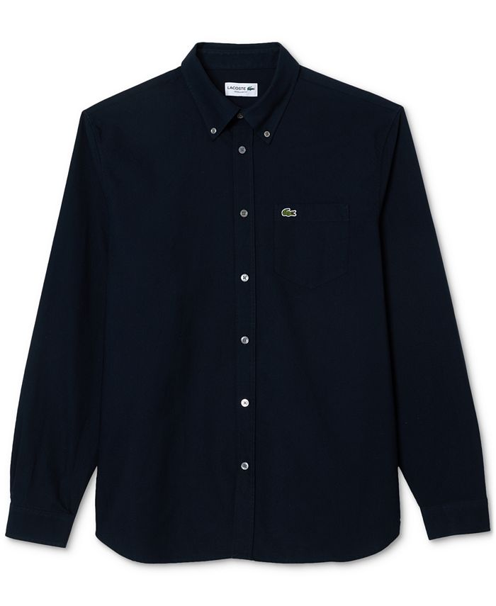Lacoste Men's Woven Long Sleeve Button-Down Oxford Shirt - Macy's