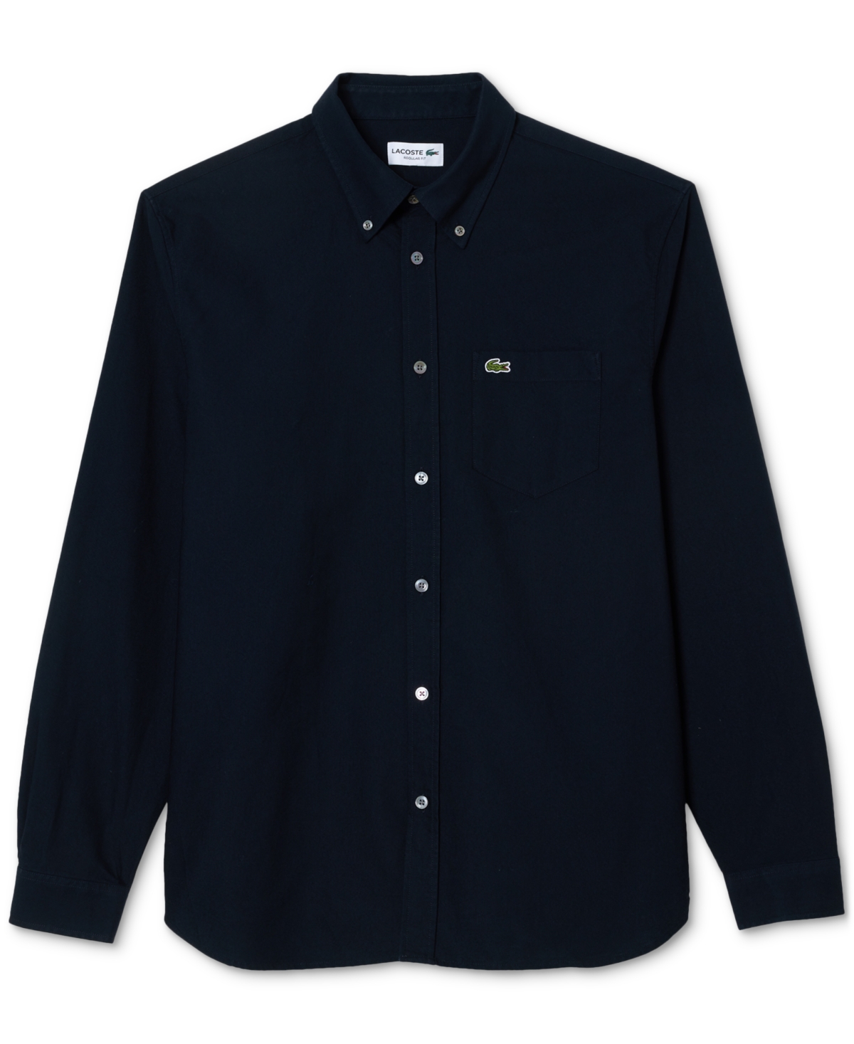 Lacoste Men's Woven Long Sleeve Button-down Oxford Shirt In Navy