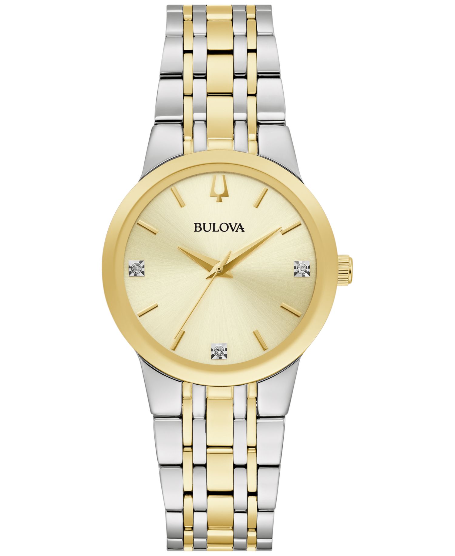 Women's Modern Diamond Accent Two-Tone Stainless Steel Bracelet Watch 30mm