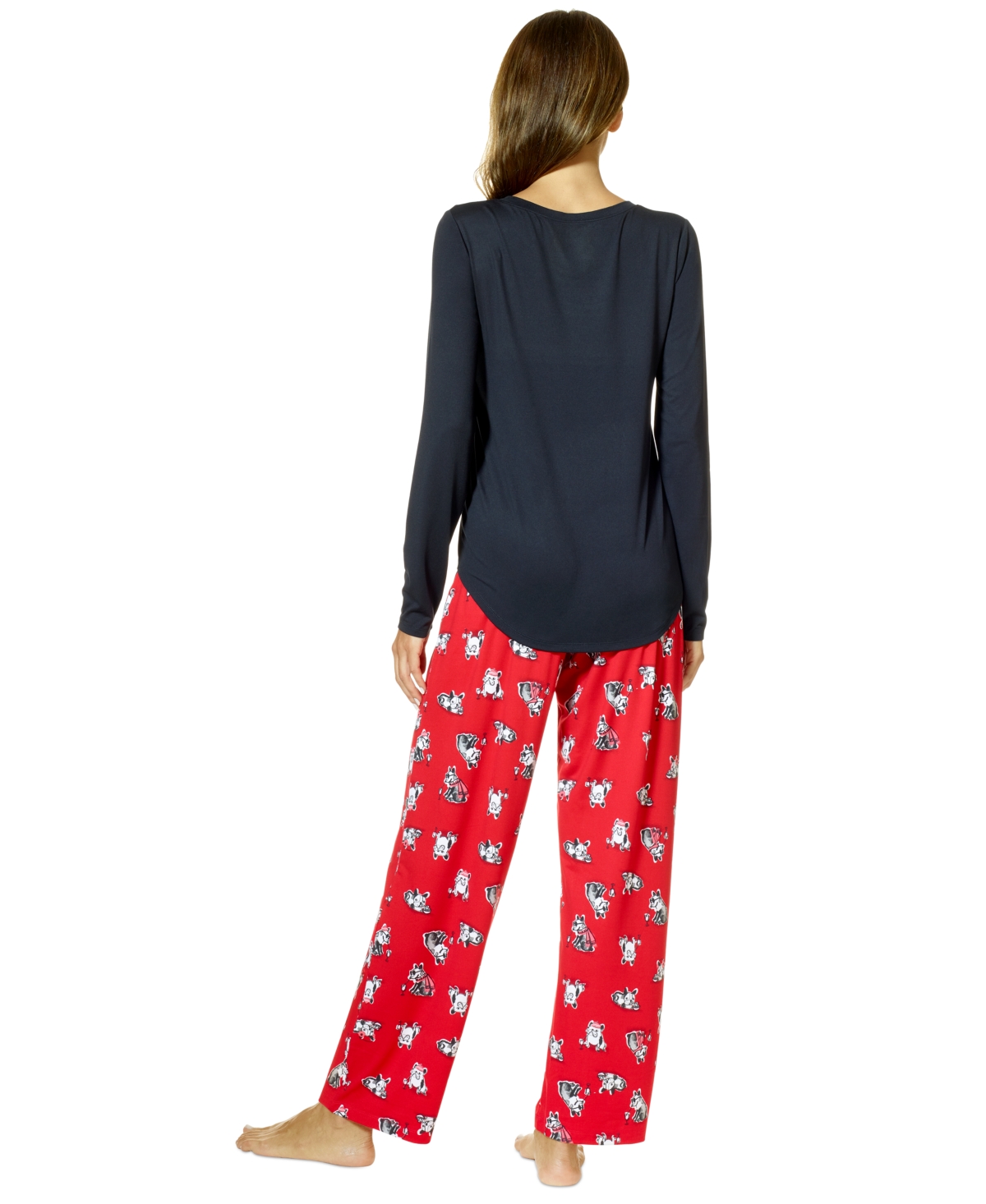 Shop Hue Women's 3-pc. Pajamas & Headband Set In Black Dog