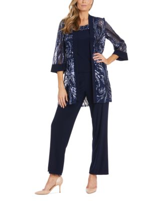 R & M Richards Women's 3-Pc. Sequin-Feather Jacket, Scoop-Neck Tank Top ...