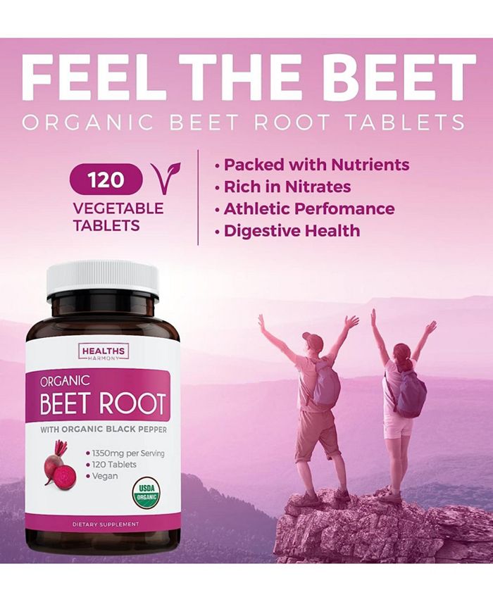 Healths Harmony USDA Organic Beet Root Powder 1350mg Beets Per Serving