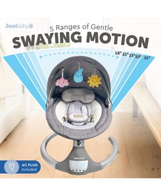 Nova Swing for Newborns - Electric Motorized Infant Swing, Bluetooth Music, 10 Preset Melodies, Remote (Updated Model, Gray)