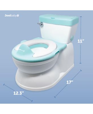 Real Feel 2-in-1 Potty with Wipes Storage, Flushing Sounds & Disposable Liners - Realistic Toilet - Easy to Clean & Assemble - (Aqua)