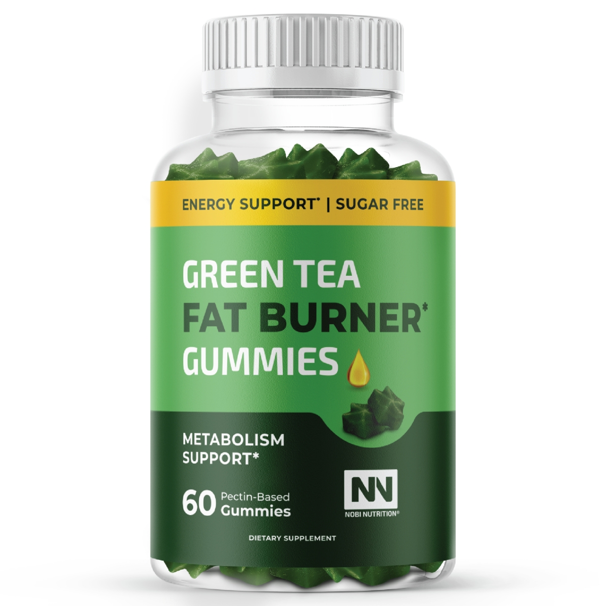 Green Tea Fat Burner Gummies,60ct - Green