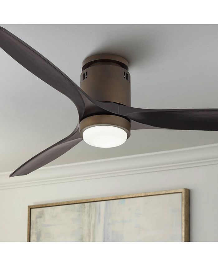 Casa Vieja 52" Windspun Rustic Farmhouse 3 Blade Hugger Indoor Ceiling Fan with Dimmable LED
