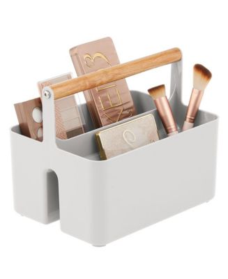 Enjoy Organizer New Plastic Portable Makeup Organizer Caddy Tote Divided Basket Bin with Handl