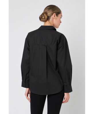 Women's Bow Poplin Shirt