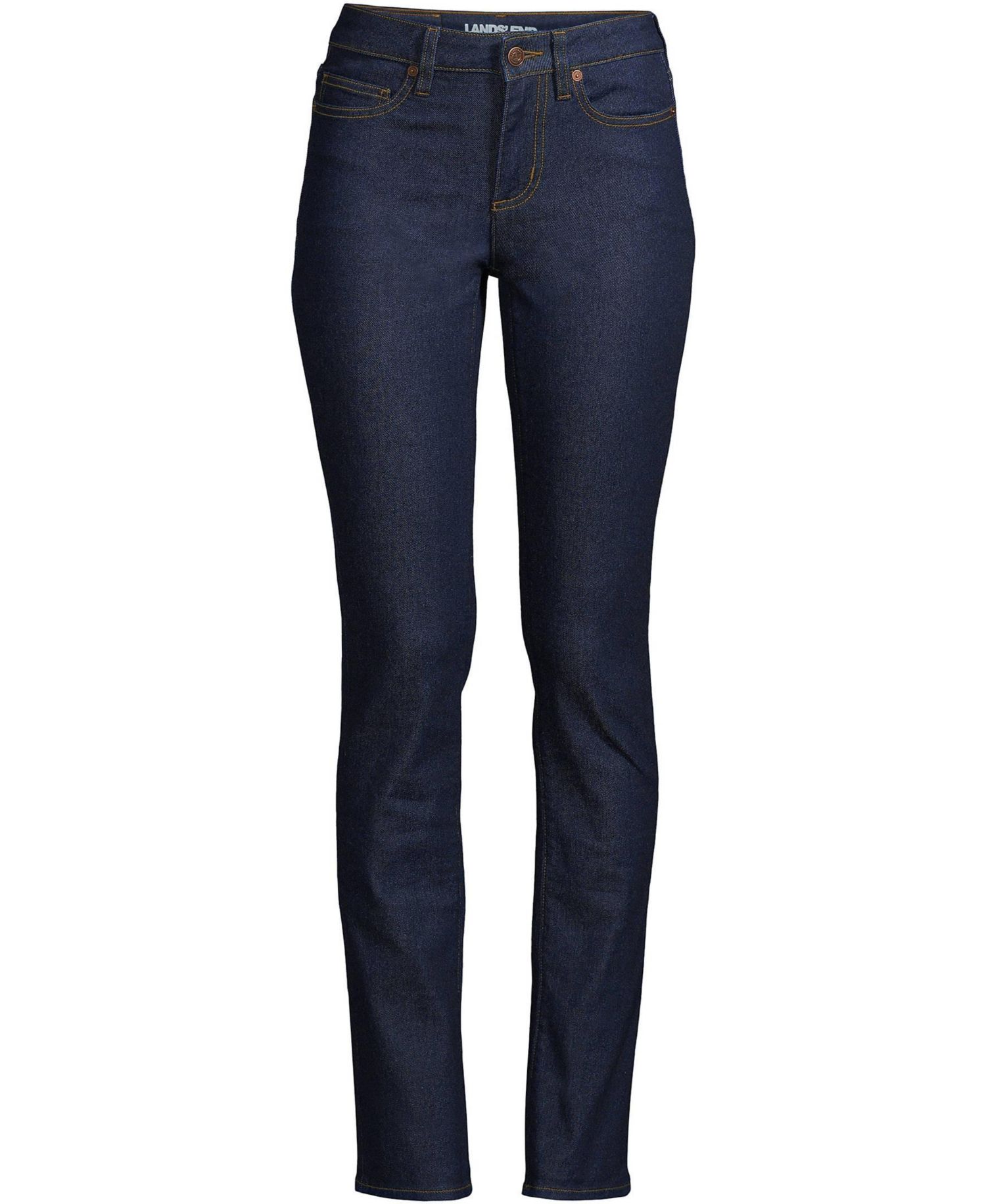 Petite Recover Mid Rise Straight Leg Blue Jeans