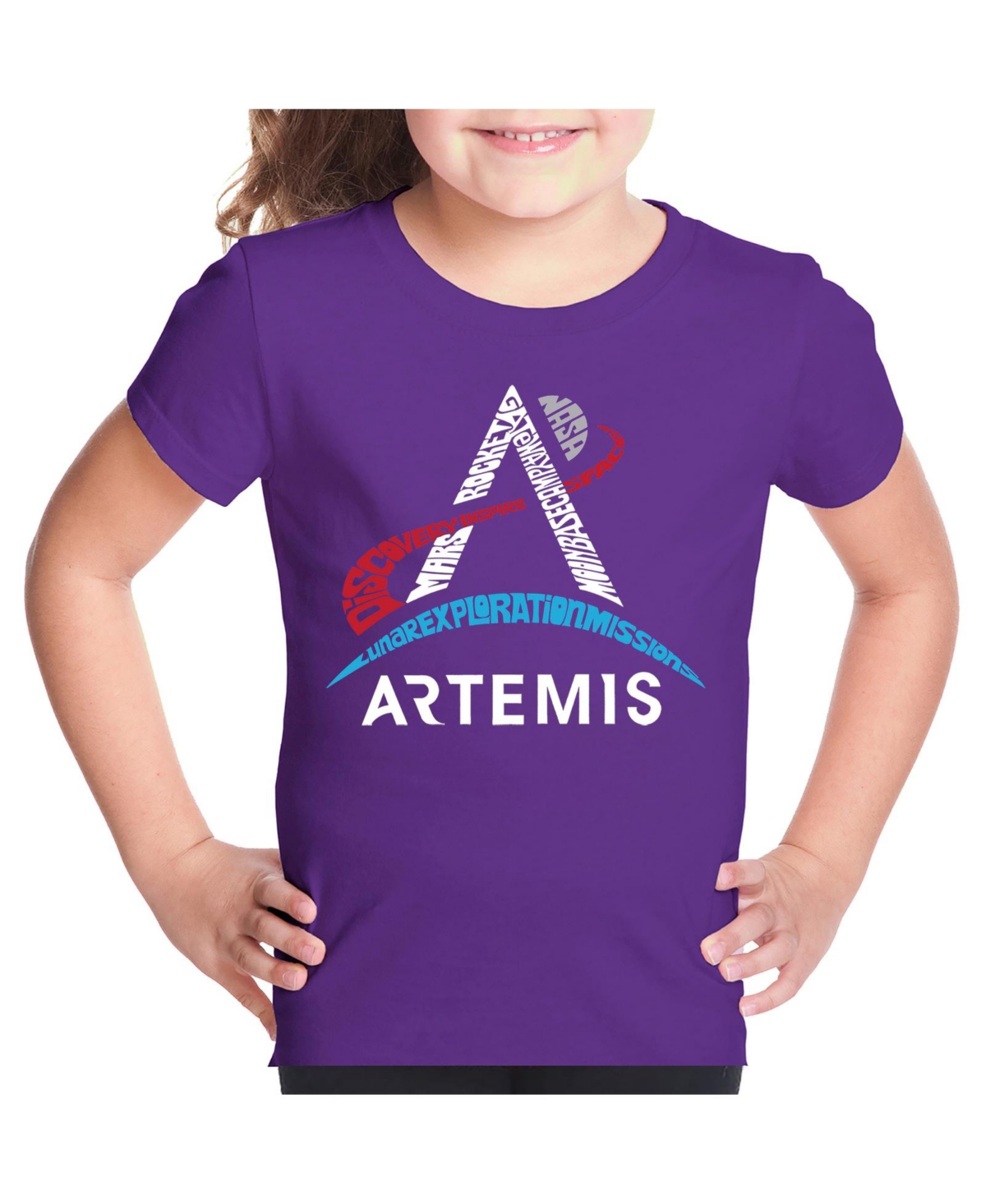 Child Nasa Artemis Logo - Girl's Word Art T-Shirt