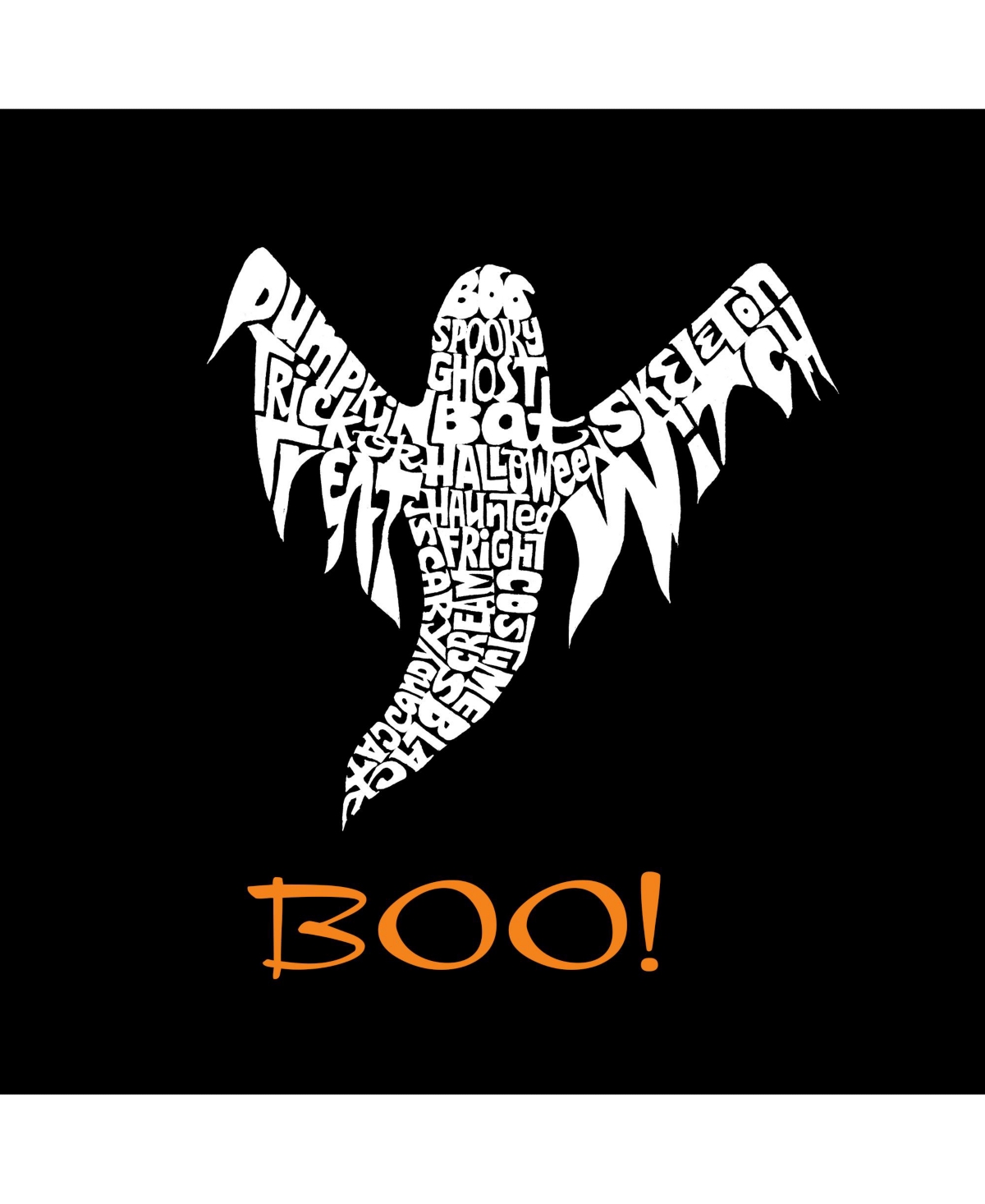 Child Halloween Ghost - Girl's Word Art Long Sleeve T-Shirt