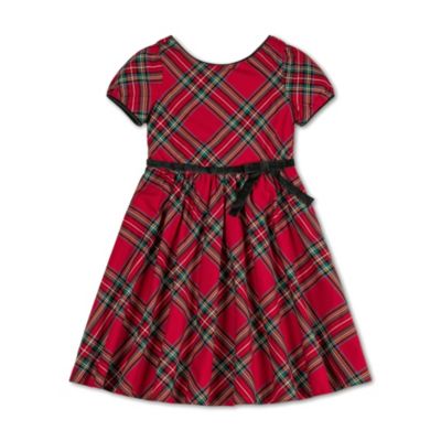 Toddler Girls Puff Sleeve Party Dress with Velvet Trim, Toddler|Child