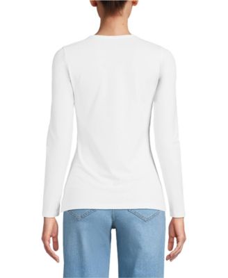 Women's Lightweight Jersey Skimming Long Sleeve Crew Neck T-shirt