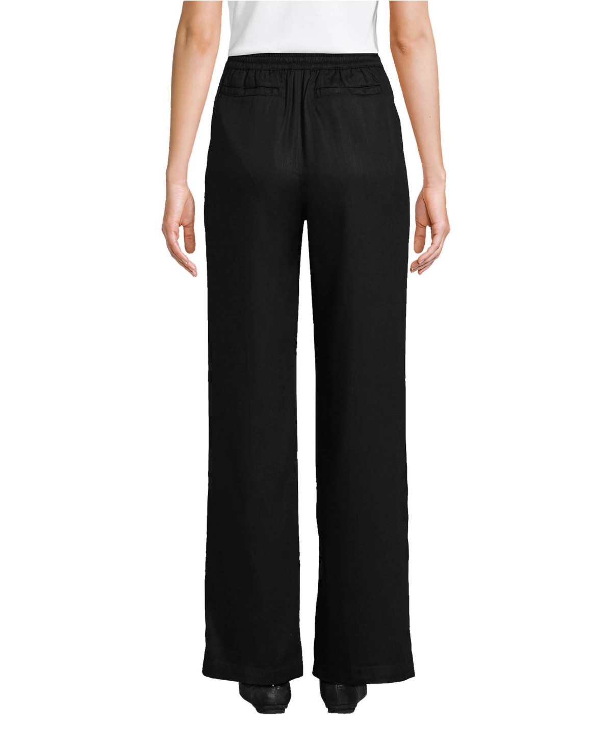 Lands' End Women's Tencel Fiber High Rise Wide Leg Pants