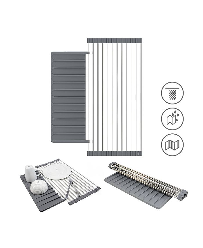 Grand Fusion RollUp Over the Sink Rack with Drying Mat Silicone Macy's