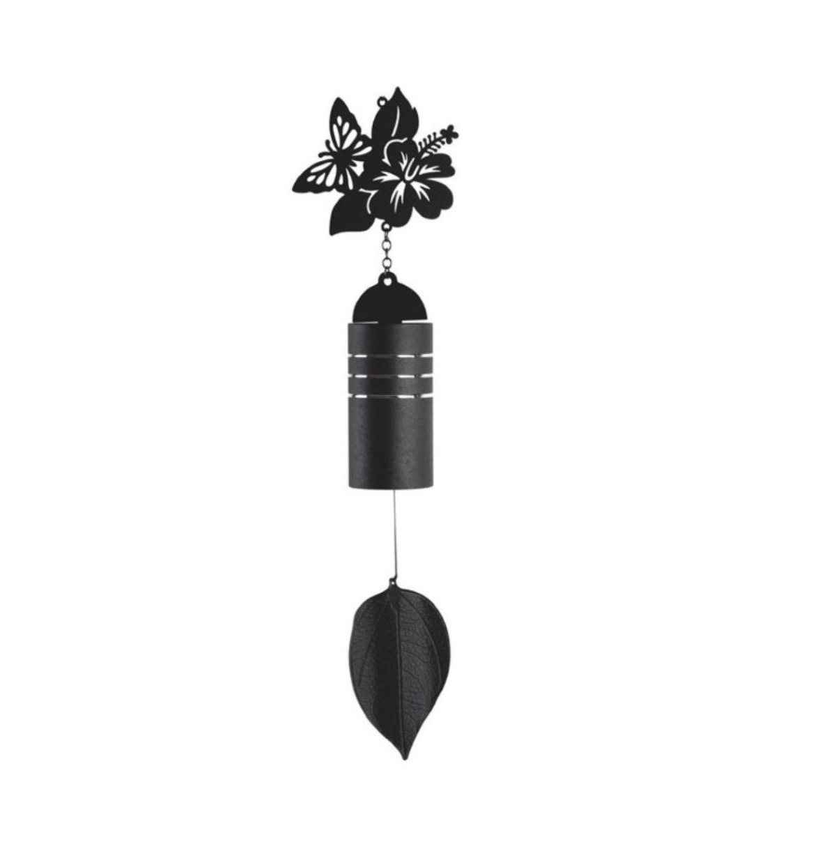 23" Long Metal Black Butterfly Wind Chime - Black