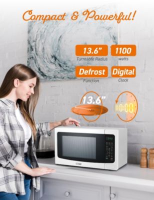 1.6 Cubic Foot Microwave with 10 Power Levels, Push Button Child Safety Lock
