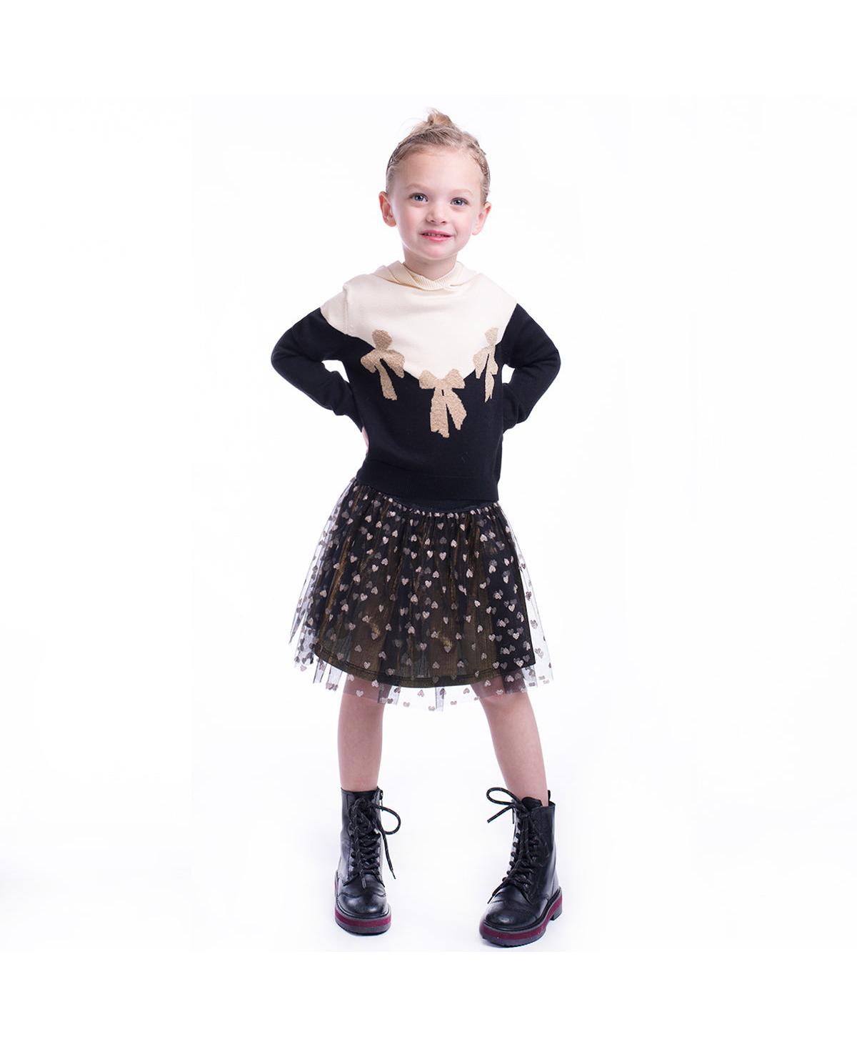 Imoga Collection Big Girls Dana FW23 Ribbon Fine Yarn Hoodie Sweater - Open miscellaneous 997