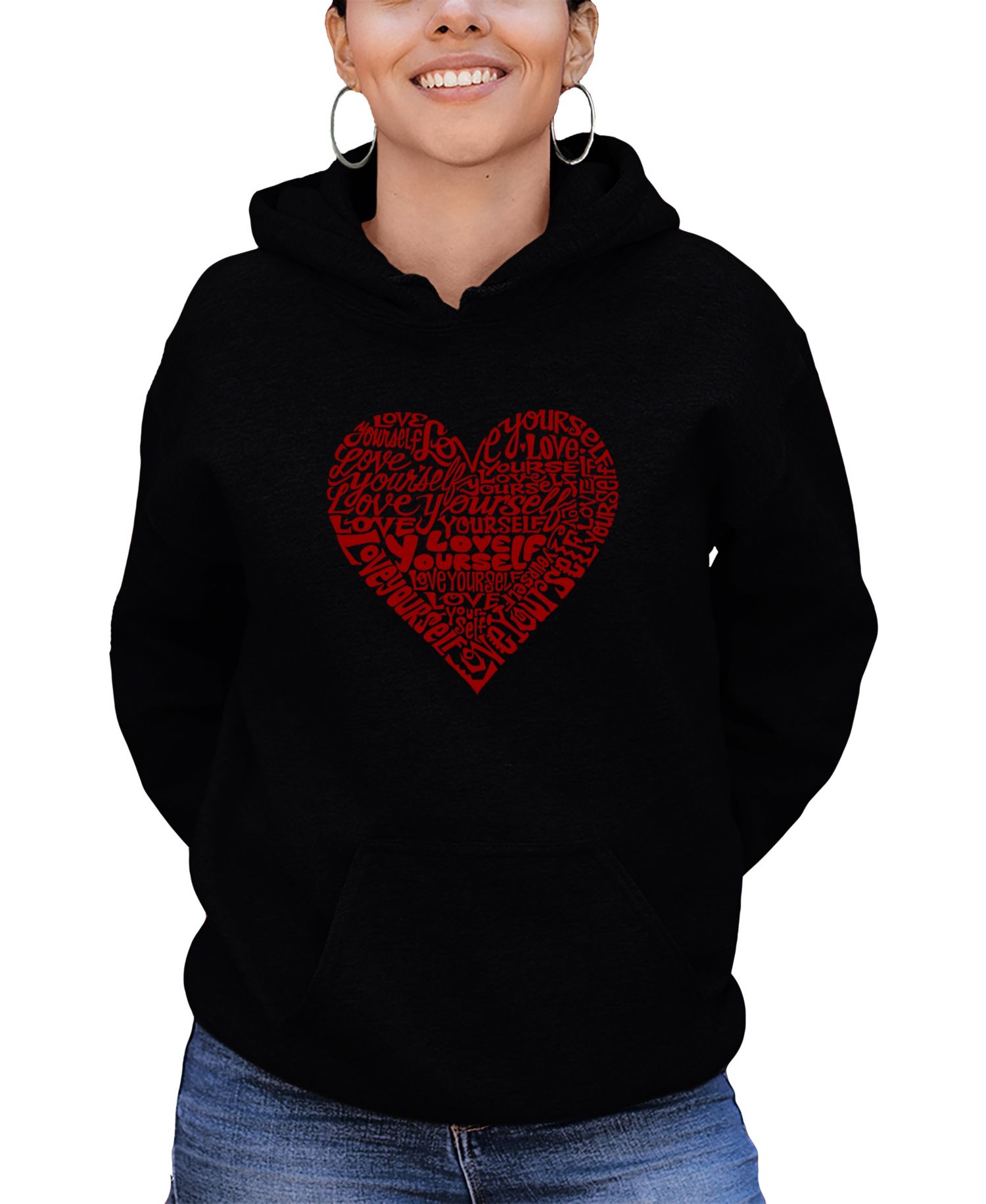 Women's Love Yourself Word Art Hooded Sweatshirt