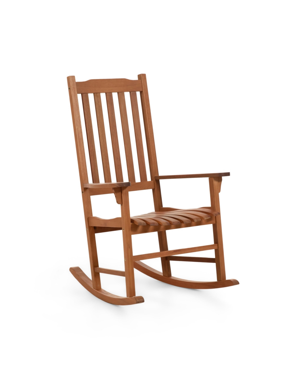 Furniture Of America 45" Solid Eucalyptus Wood Outdoor Patio Rocking Chair In Natural