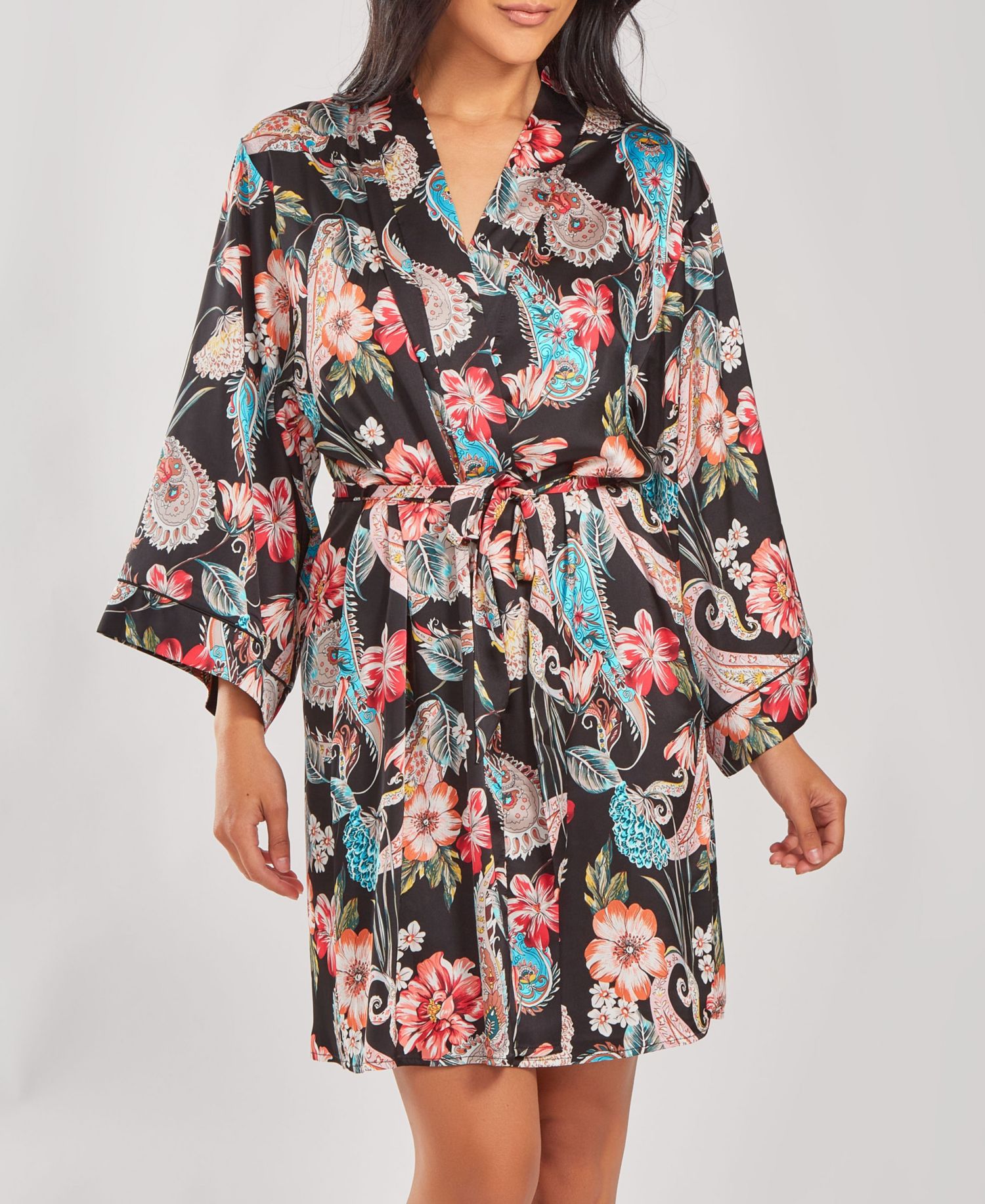 Women's Silky Soft Short Printed Robe