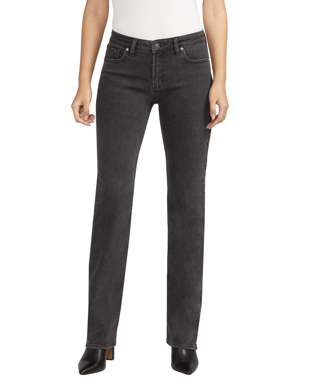 Shop Silver Jeans Co. Women's Be Low Low Rise Bootcut Jeans In Black