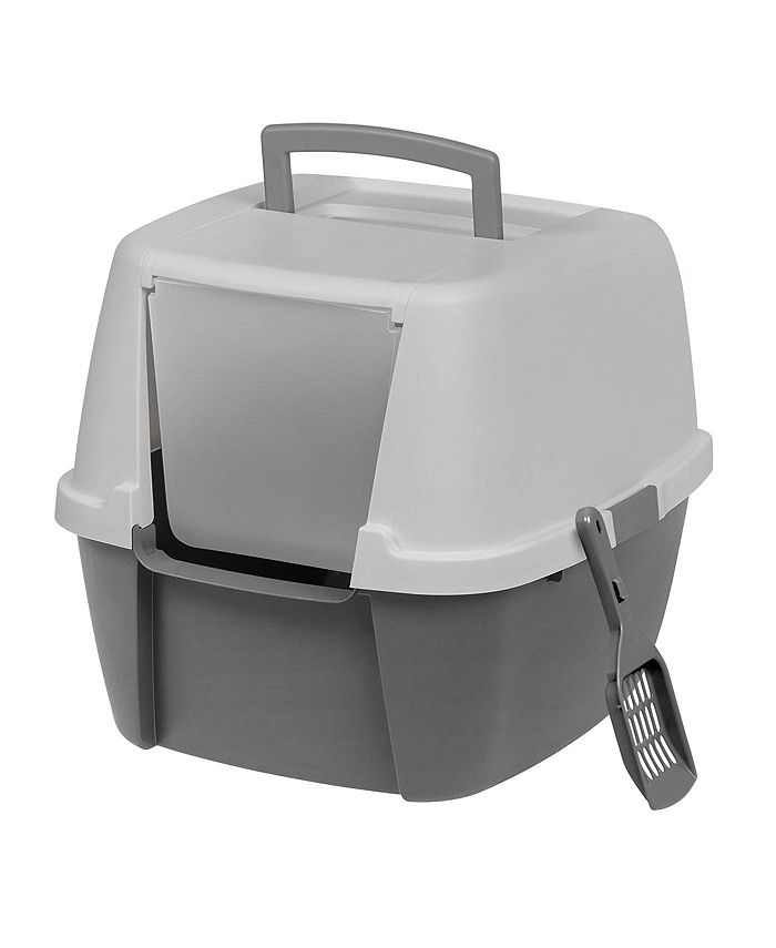 IRIS USA Jumbo Hooded Cat Litter Box with Litter Scoop, Gray Macy's