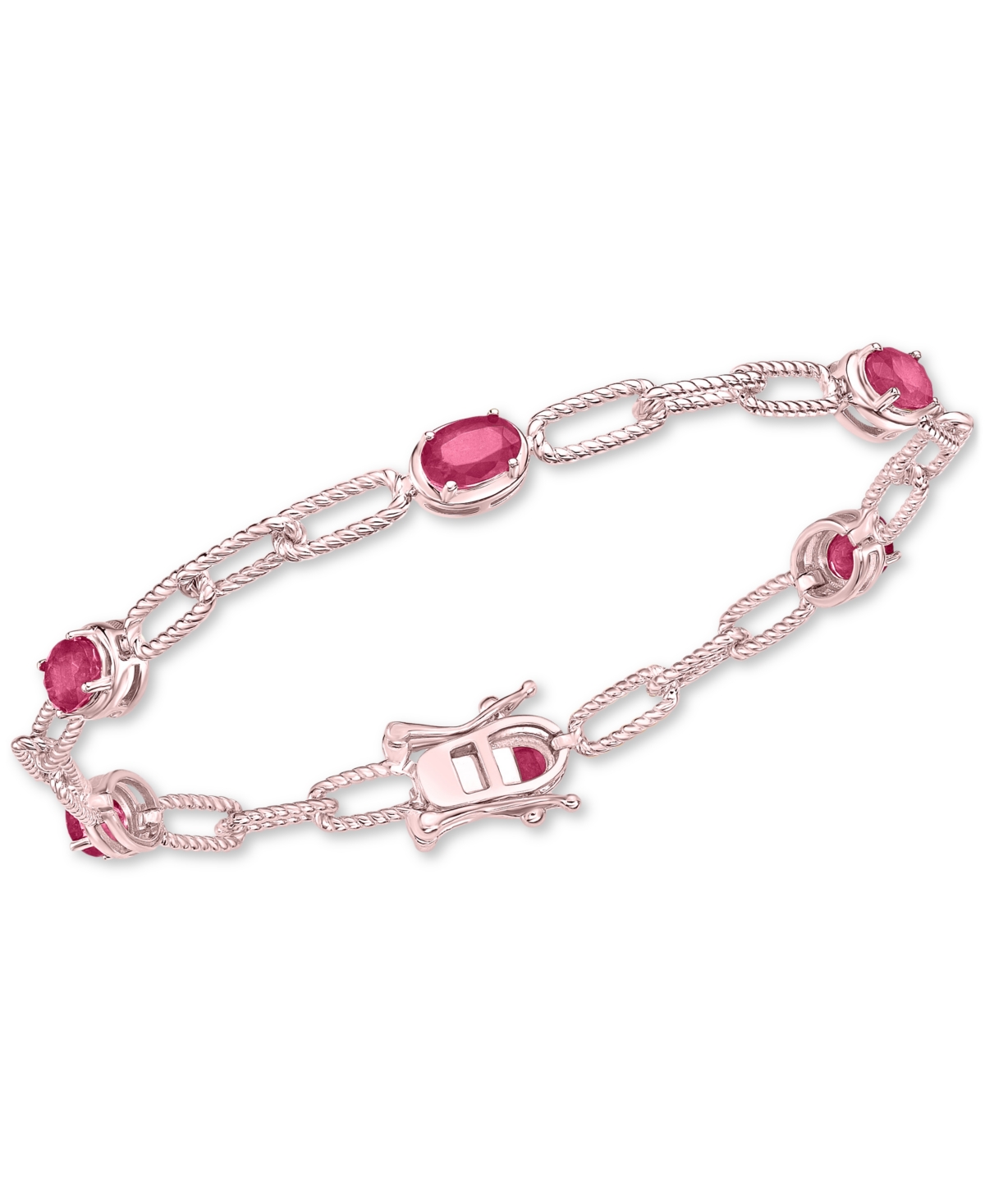 Emerald Rope Link Bracelet (3 ct. t.w.) in Gold-Plated Sterling Silver (Also & Sapphire) - Ruby