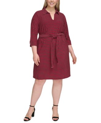 Tommy Hilfiger - Plus Size Houndstooth Shirtdress