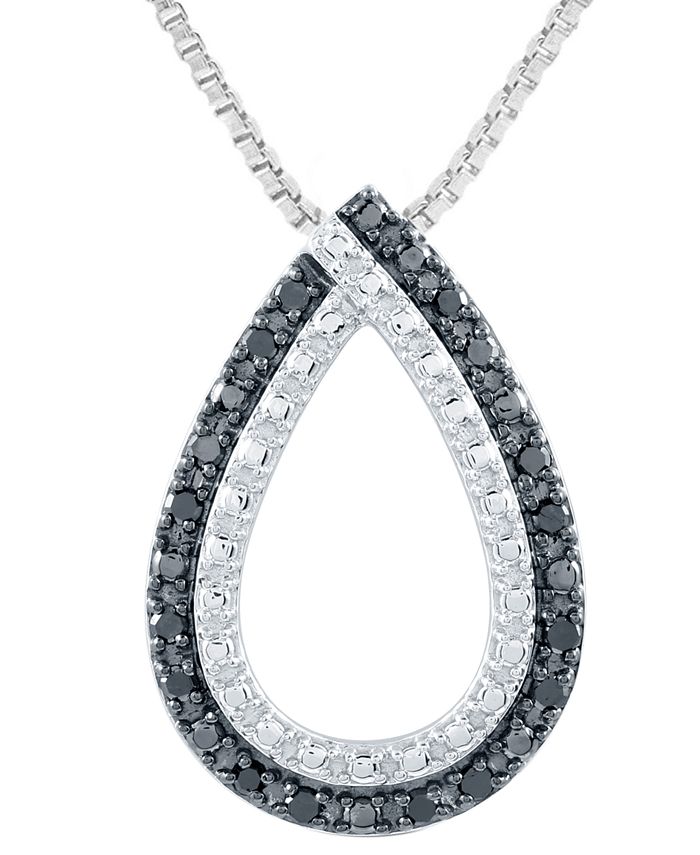 Black Diamond Tear Drop Pendant and Necklace | Michael M