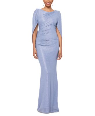 Betsy & adam shop metallic surplice cape gown