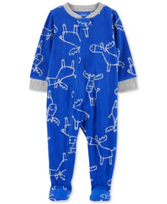 Carter's - Toddler One-Piece Moose-Print Fleece Footed Pajamas