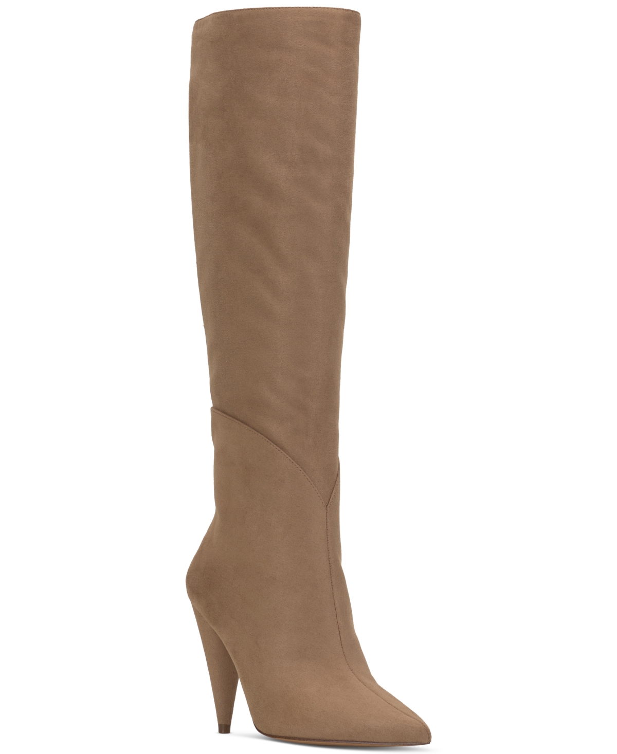 Jessica Simpson Byrnee Pointed Toe Knee High Boot In Sand Stone Stretch Microsude