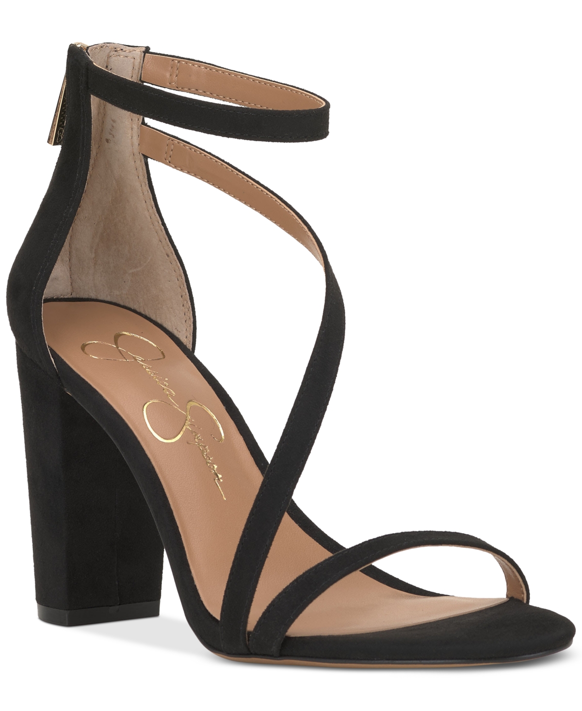 Shop Jessica Simpson Sloyan Strappy High Heel Block Dress Sandals In Black