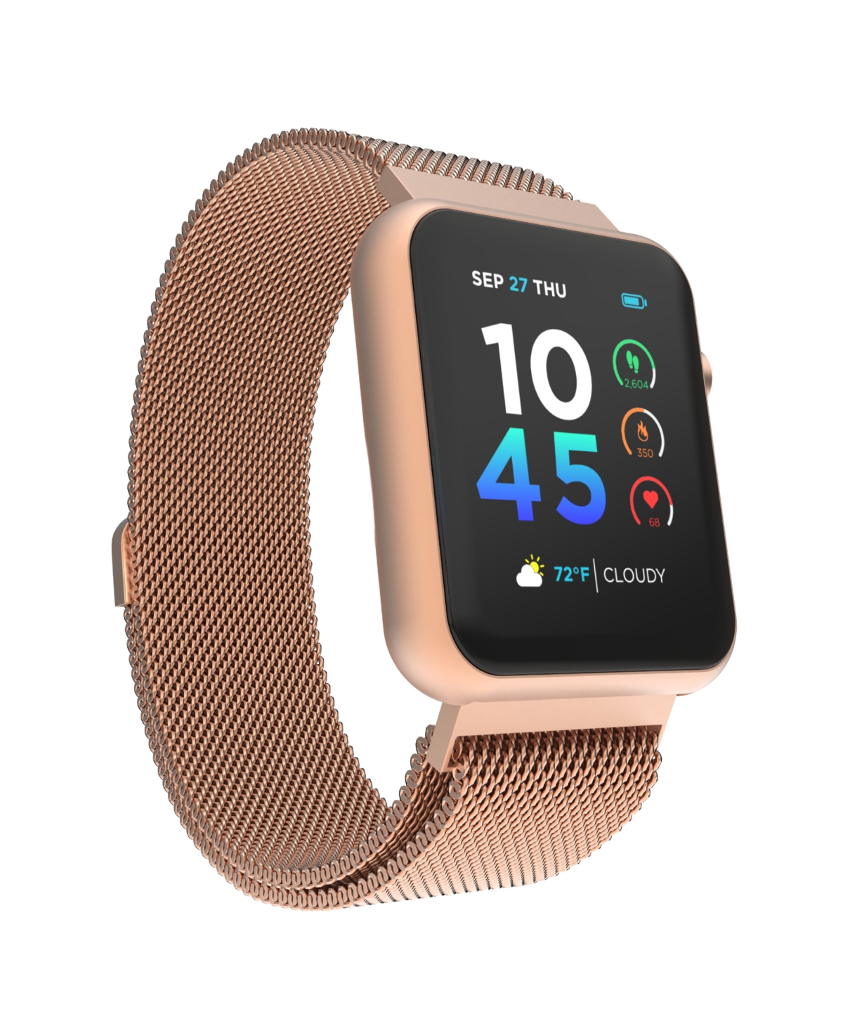 Itouch Air 4 Unisex Rose Gold-tone Mesh Bracelet Smartwatch 41mm In Rosegold