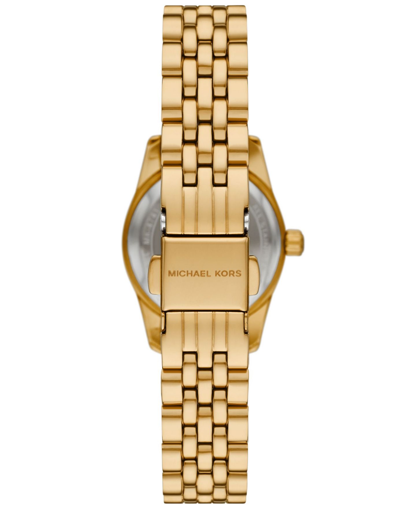 Женские часы Michael Kors Lexington Three-Hand Gold-Tone Stainless Steel Watch 26mm — фото 3
