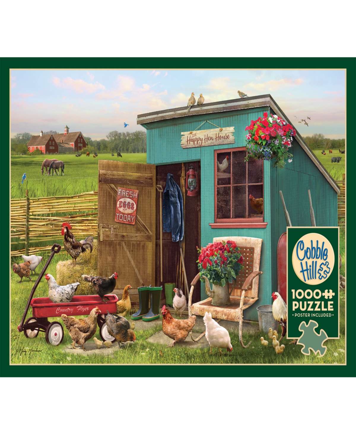 Shop Cobble Hill - The Happy Hen Puzzle In Multi
