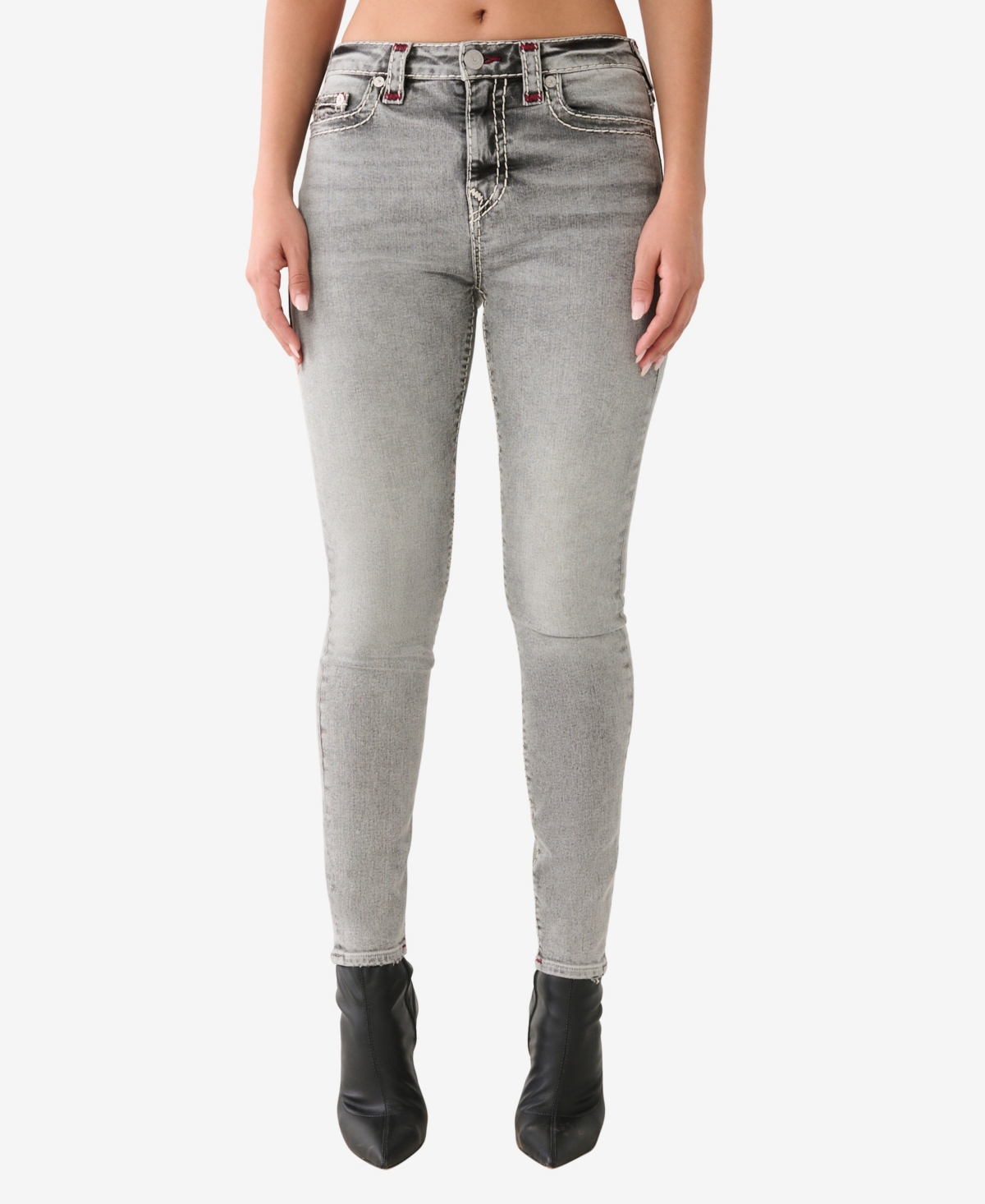 Shop True Religion Women's Jennie Super T Skinny Jeans In Graphite