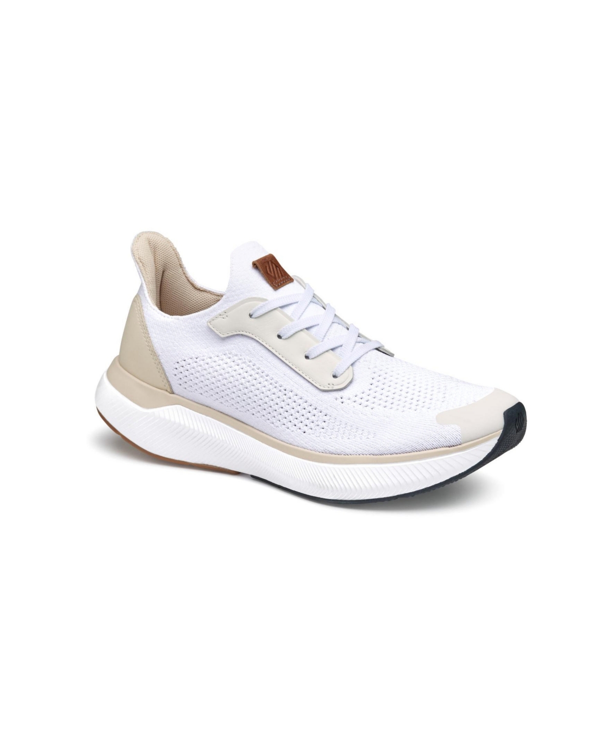 Shop Johnston & Murphy Men's Miles Knit Lace-up Sneakers In White Knit
